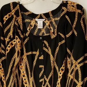 Womens black and gold chain Blouse